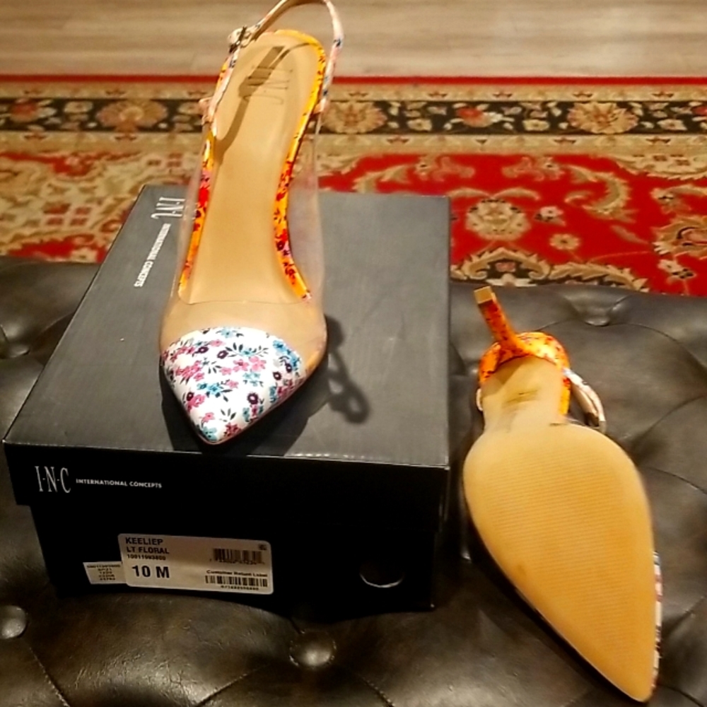 👠NEVER WORN!! INC INTERNATIONAL CONCEPTS KEELIE SLINGBACK CLEAR VINYL PUMPS